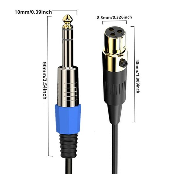 Mini 3 Pin XLR to 6.35mm Stereo Microphone Aux Audio Cable Coiled Adapter Cable, Length: 0.5m (Black) - Image 4