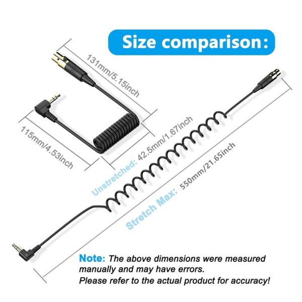 Mini 3 Pin XLR Female to 3.5mm TRS PC Camera Microphone Coiled Stereo Audio Adapter Cable, Length: 0.5m (Black) - Image 4
