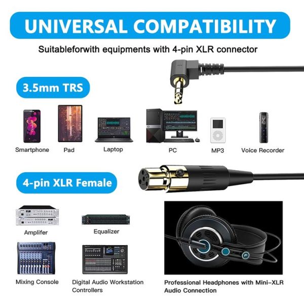 Mini 3 Pin XLR Female to 3.5mm TRS PC Camera Microphone Coiled Stereo Audio Adapter Cable, Length: 0.5m (Black) - Image 6
