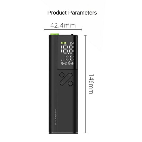 B7 Smart Electric Wireless Ball Air Pump With LED Display (Black) - Image 2