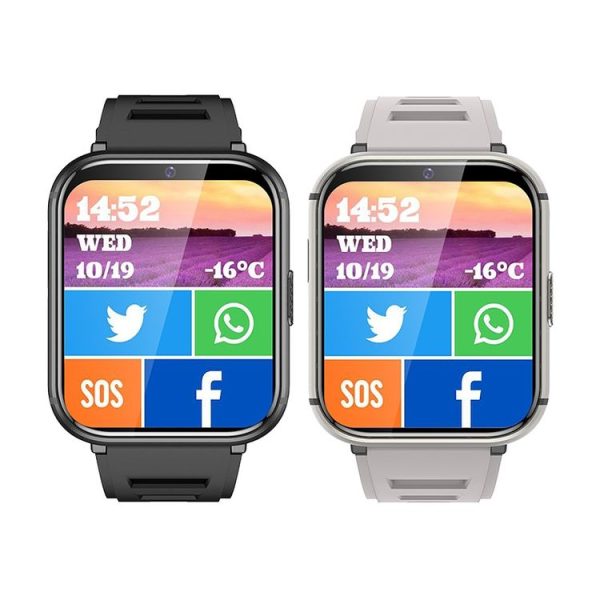 UNIWA DM66 4G Calling Smart Watch, 2GB+16GB, 1.99 inch IPS Screen Android 9.0 Support WiFi GPS (Black) - Image 2