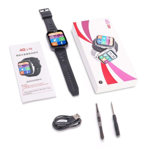 UNIWA DM66 4G Calling Smart Watch, 2GB+16GB, 1.99 inch IPS Screen Android 9.0 Support WiFi GPS (Black) - Image 4