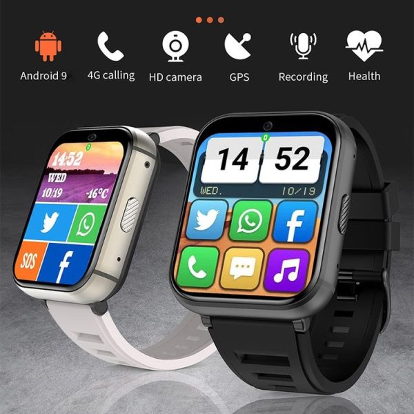 UNIWA DM66 4G Calling Smart Watch, 2GB+16GB, 1.99 inch IPS Screen Android 9.0 Support WiFi GPS (Black) - Image 5