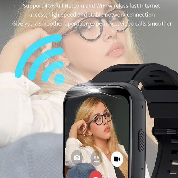 UNIWA DM66 4G Calling Smart Watch, 2GB+16GB, 1.99 inch IPS Screen Android 9.0 Support WiFi GPS (Black) - Image 9