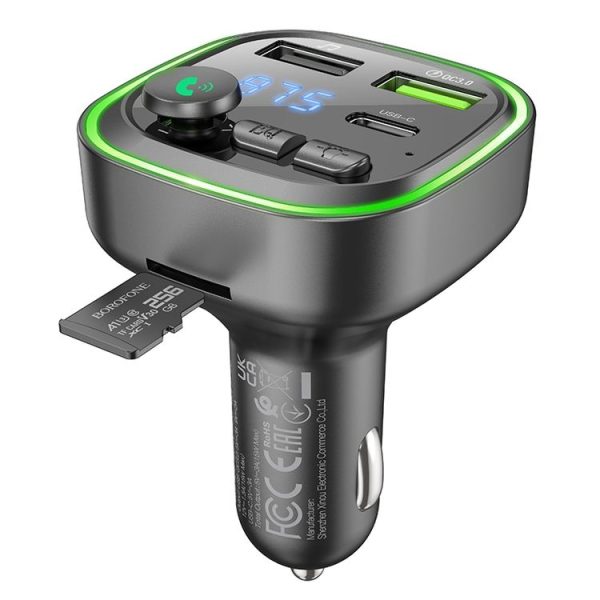 Borofone BC48 Broad Bluetooth 5.0 Car Wireless FM Transmitter (Black) - Image 2