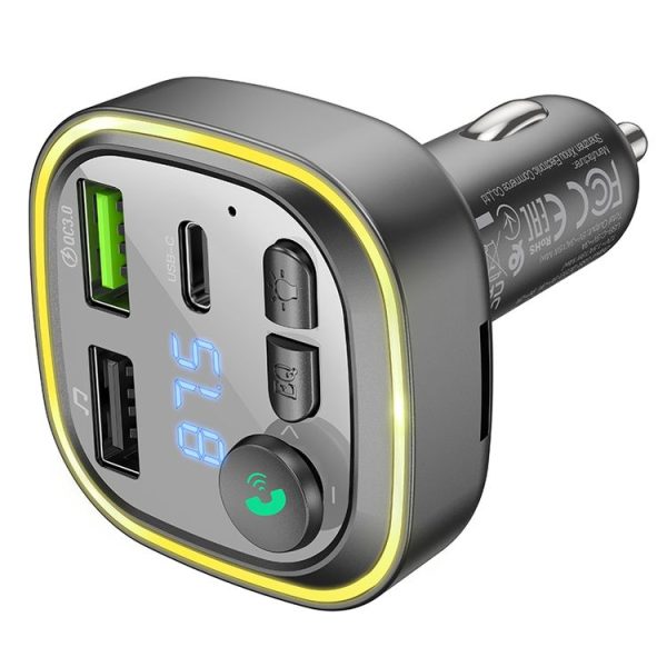 Borofone BC48 Broad Bluetooth 5.0 Car Wireless FM Transmitter (Black) - Image 3