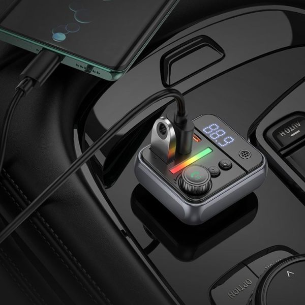 Borofone BC50 Ascenso PD20W & QC3.0 Car Bluetooth FM Transmitter (Black) - Image 5