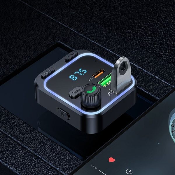 Borofone BC53 Highway PD20W & QC3.0 Car Bluetooth FM Transmitter (Black) - Image 4