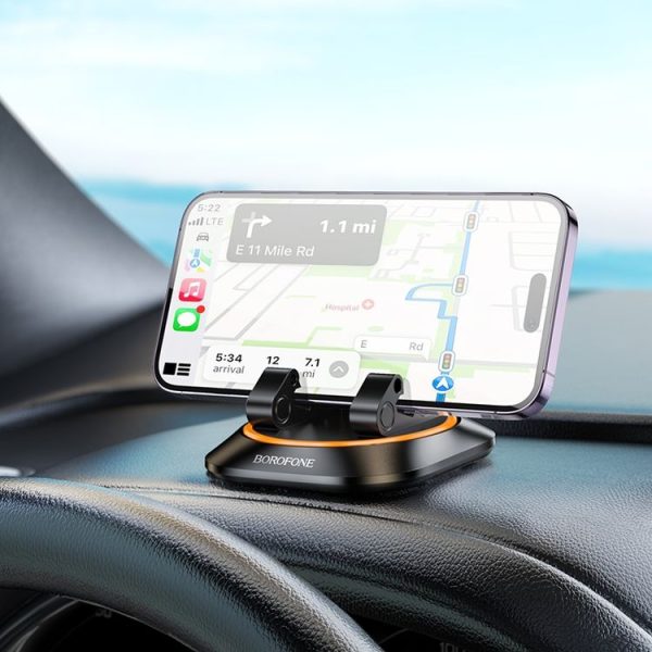 Borofone BH116 Vicktory 360 Degree Rotating Car Holder for Dashboard (Black) - Image 5