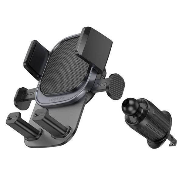 Borofone BH120 Delightful One-button Air Outlet Car Holder (Black Grey) - Image 3