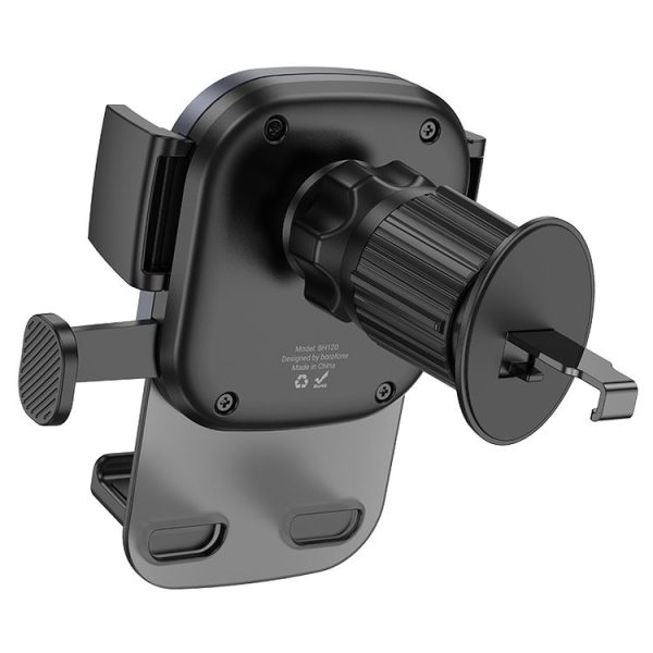 Borofone BH120 Delightful One-button Air Outlet Car Holder (Black Grey) - Image 4