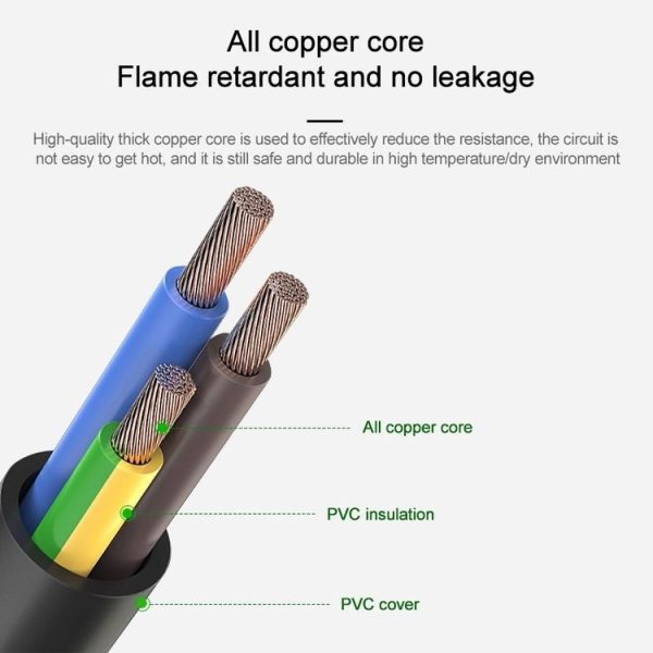 EU Plug Computer PC Power Cord 3 Pin Cable, Length: 1.5m (Black) - Image 6