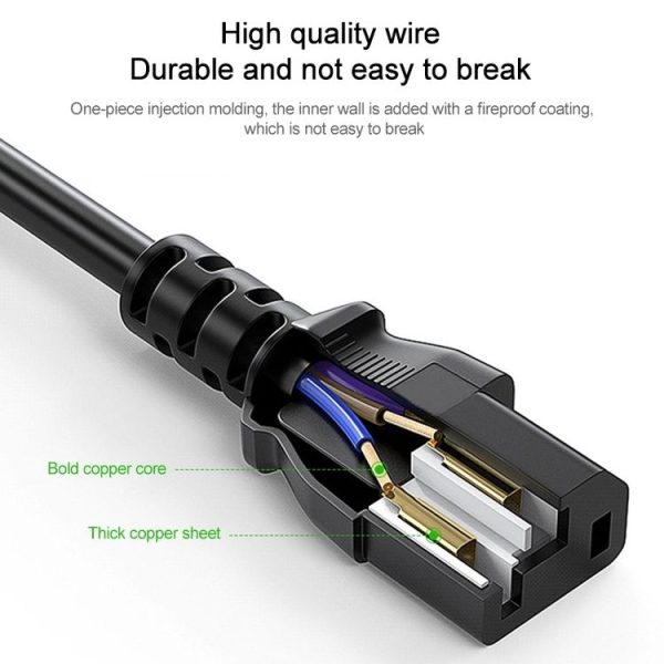 EU Plug Computer PC Power Cord 3 Pin Cable, Length: 1.5m (Black) - Image 7