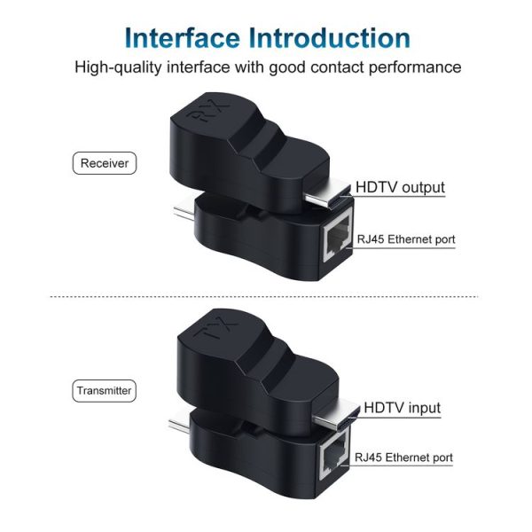 30m HDTV to RJ45 ABS Material Network Cable Extender - Image 3