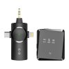 AP009 Wireless Lavalier Microphone with 3 in 1 Receiver (Black)