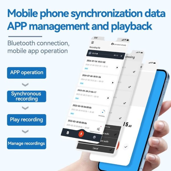 A1A Strong Magnetic Mobile Call Voice Recorder APP Recording Version, Memory: 8GB (Black) - Image 5