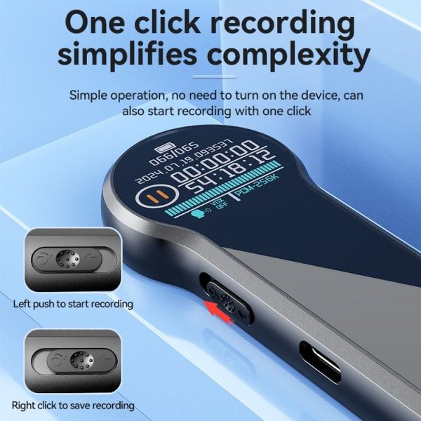 Q98 1 inch Color Screen HD Noise Reduction Voice Recording Pen, Memory: 4GB (Black) - Image 6