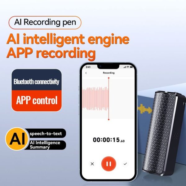 Q70A Magnetic Noise Reduction Voice Recording Pen Support APP Control, Memory: 8GB (Black) - Image 7