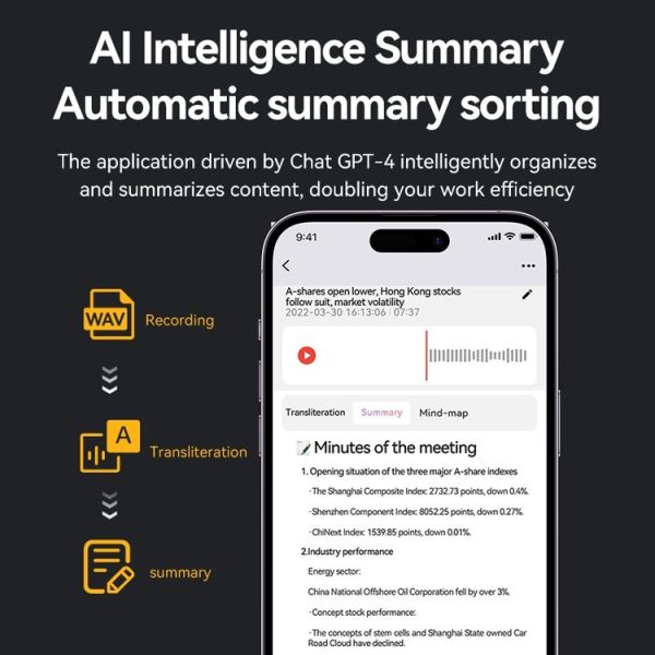 A3 Ultra-thin AI Smart Voice Recording Pen Support APP Control, Memory: 8GB (Black) - Image 5