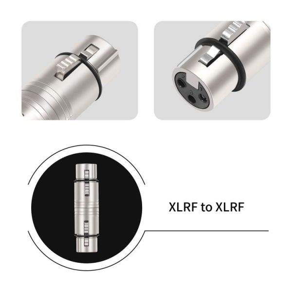 LZ1111 3Pin XLR Female to Female Adapter (Silver) - Image 4