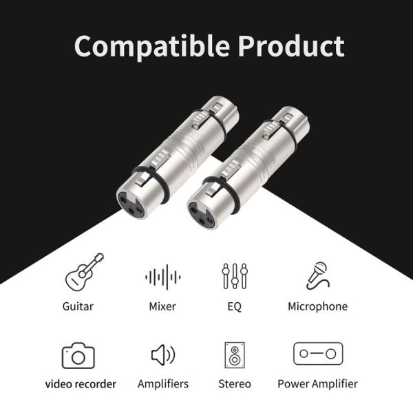 LZ1111 3Pin XLR Female to Female Adapter (Silver) - Image 5