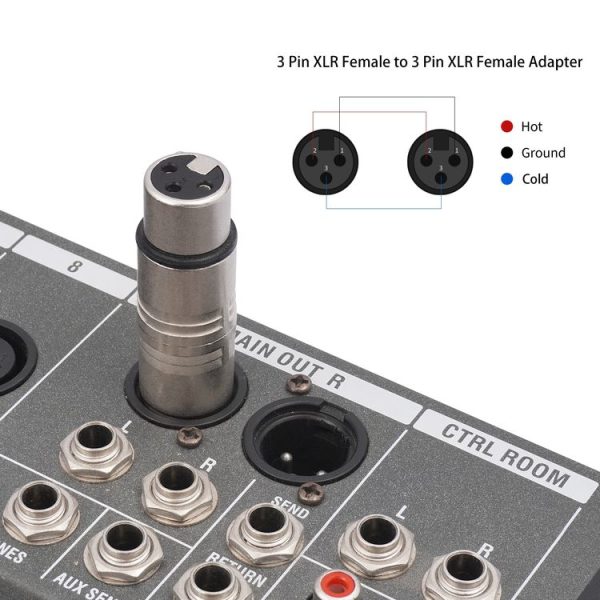 LZ1111 3Pin XLR Female to Female Adapter (Silver) - Image 6