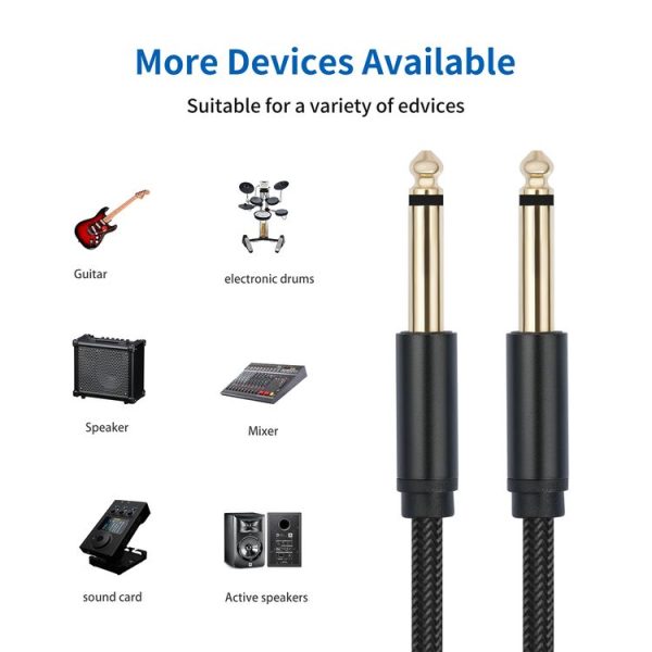 6.35mm 1 / 4 TRS Male to Male Electric Guitar Audio Cable, Length: 3m - Image 3