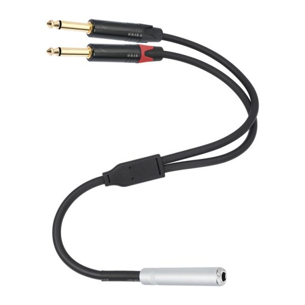 6.35mm 1 / 4 TRS Stereo Female to Dual Male Y-type Audio Cable, Length: 50cm - Image 2
