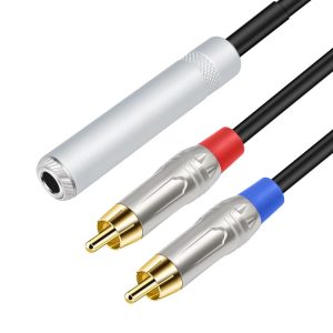 6.35mm 1 / 4 TRS Stereo Female to Dual RCA Male Y-type Audio Cable, Length: 50cm