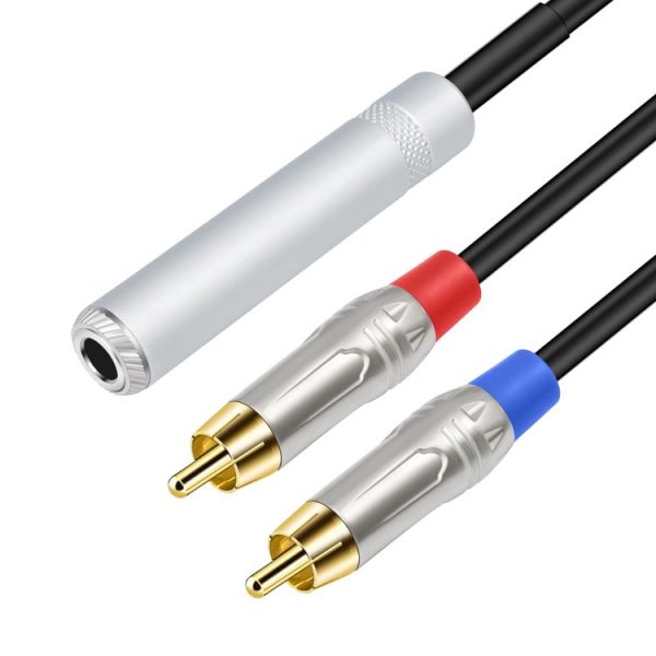 6.35mm 1 / 4 TRS Stereo Female to Dual RCA Male Y-type Audio Cable, Length: 50cm