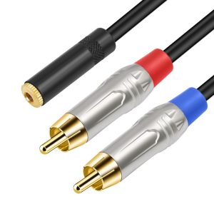 3.5mm 1 / 8 TRS Stereo Female to Dual RCA Male Y-type Audio Cable, Length: 50cm