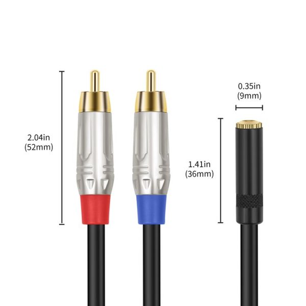 3.5mm 1 / 8 TRS Stereo Female to Dual RCA Male Y-type Audio Cable, Length: 50cm - Image 3