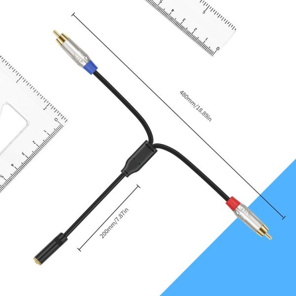 3.5mm 1 / 8 TRS Stereo Female to Dual RCA Male Y-type Audio Cable, Length: 50cm - Image 4