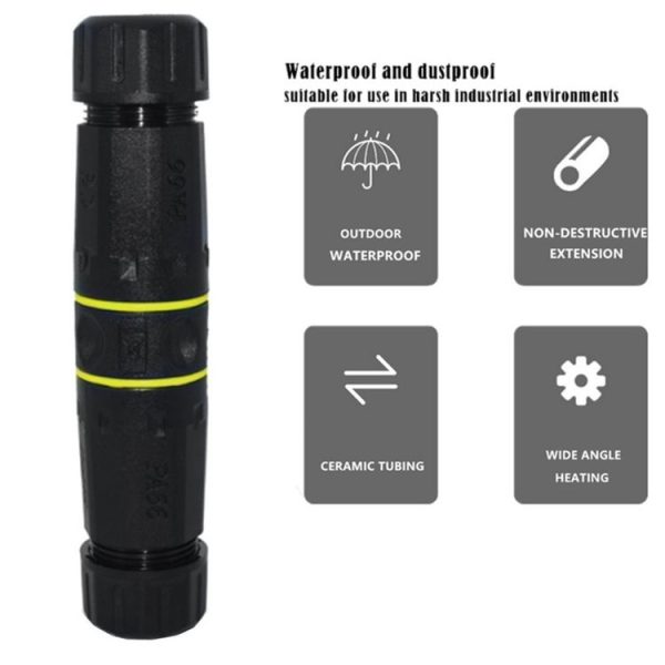 IP68 Waterproof Cat7 RJ45 Shielded Pure Copper Ethernet Coupler (Black) - Image 7