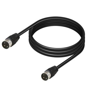 DIN Male to Male 3 Pin Signal Transmission for TV, DVD Player Adapter Cable, Length: 0.5m (Black)
