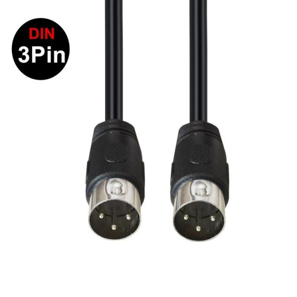 DIN Male to Male 3 Pin Signal Transmission for TV, DVD Player Adapter Cable, Length: 0.5m (Black) - Image 4