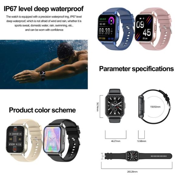 ZW36 1.83 inch BT Call Smart Watch, Blood oxygen / Blood Pressure / Heart Rate (Pink) - Image 9