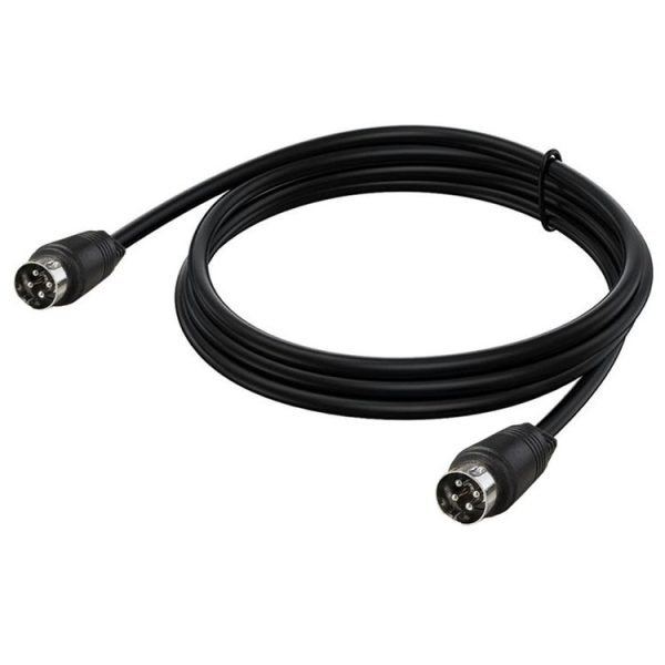 MD DIN 4 Pin Male to Male AC / DC Power Audio Adapter Cable, Length: 0.5m (Black)