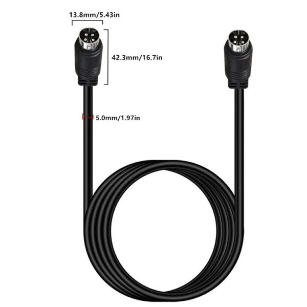 MD DIN 4 Pin Male to Male AC / DC Power Audio Adapter Cable, Length: 0.5m (Black) - Image 3