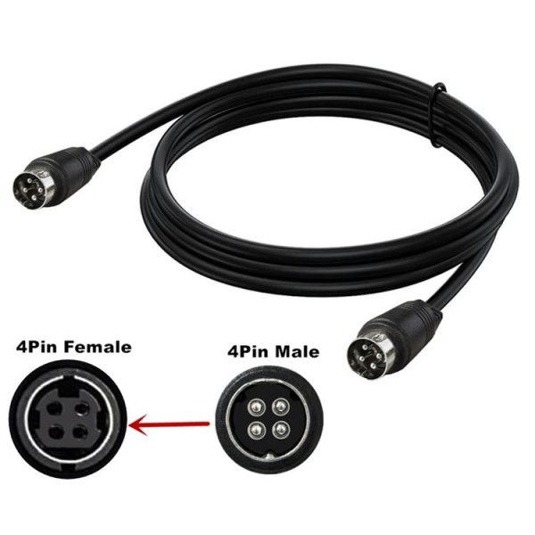 MD DIN 4 Pin Male to Male AC / DC Power Audio Adapter Cable, Length: 0.5m (Black) - Image 4