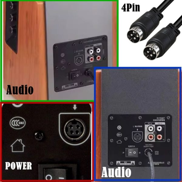 MD DIN 4 Pin Male to Male AC / DC Power Audio Adapter Cable, Length: 0.5m (Black) - Image 5