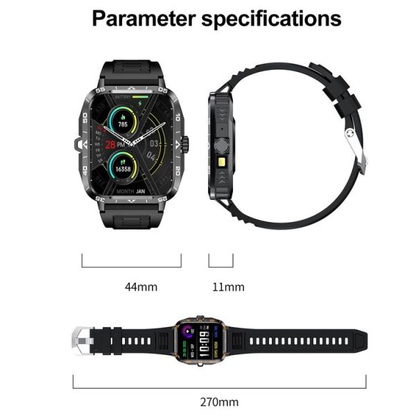 ZW59 1.95 inch BT Call Sports Smart Watch, Blood Oxygen / Heart Rate / Remote Photography (Black) - Image 11