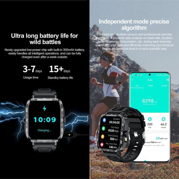 ZW59 1.95 inch BT Call Sports Smart Watch, Blood Oxygen / Heart Rate / Remote Photography (Black) - Image 6