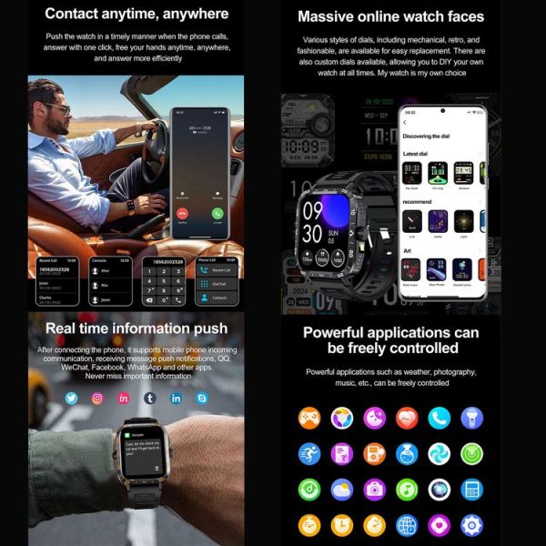 ZW59 1.95 inch BT Call Sports Smart Watch, Blood Oxygen / Heart Rate / Remote Photography (Black) - Image 9