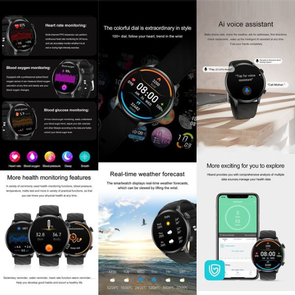 ZW63 1.39 inch Round Screen Smart Watch, Heart Rate / Blood Pressure / Blood Sugar / Blood Oxygen / Body Temperature / MET Test (Black) - Image 6