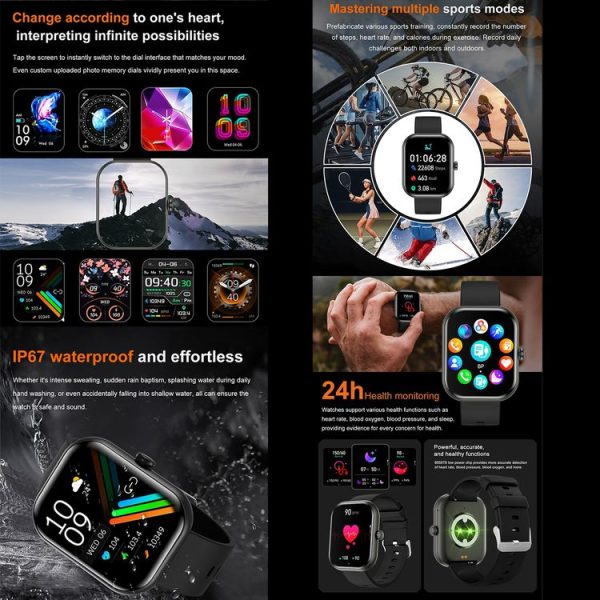 ZW65 2.01 inch Fitness Smart Watch, Blood Oxygen / Blood Pressure / Heart Rate (Pink) - Image 5