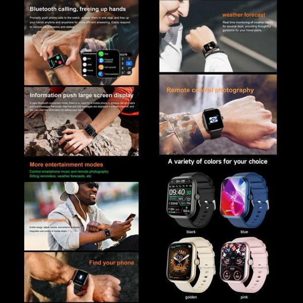 ZW65 2.01 inch Fitness Smart Watch, Blood Oxygen / Blood Pressure / Heart Rate (Pink) - Image 6