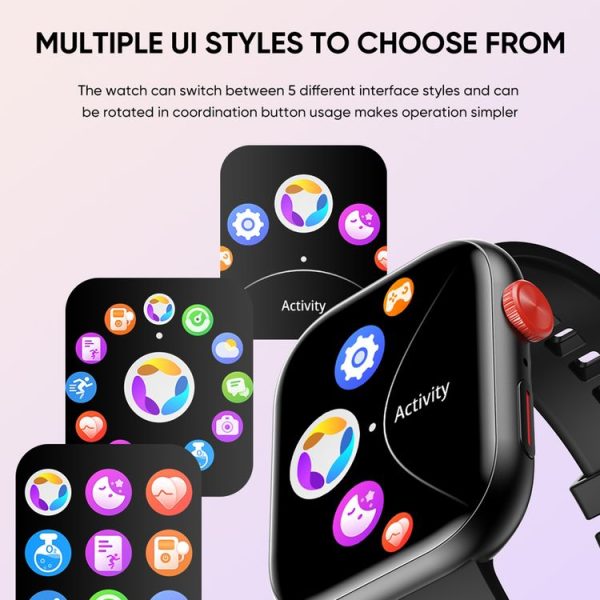 LC88 2 inch Square Screen BT Call Smart Watch, Heart Rate / Blood Pressure / Blood Oxygen / Sleep Monitoring (Black) - Image 6