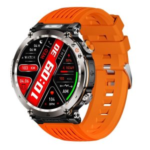 HT30 1.7 inch IP68 Waterproof Silicone Band Smart Watch, Support Flashlight / Banknote Detector Light / Compass (Orange)