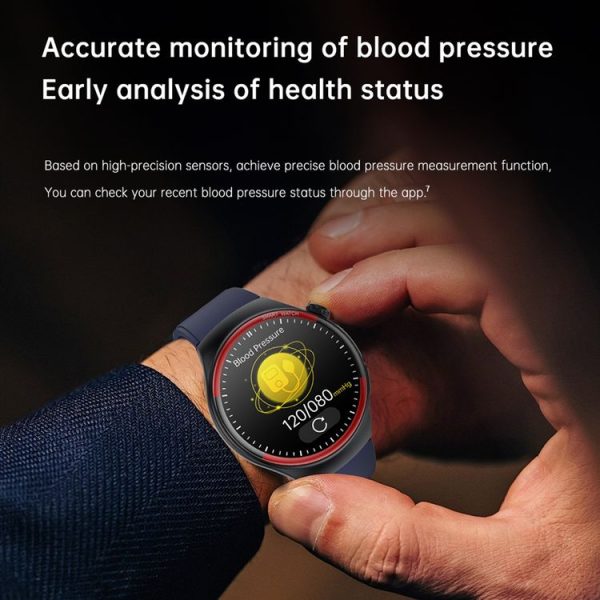 T82 1.43 inch Round Screen BT Call Smart Watch, Heart Rate / Blood Pressure / Blood Oxygen / Sleep / Blood Sugar / HRV / Metope / SOS, Strap: Silicone Black - Image 12
